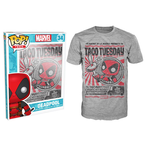 Deadpool Taco Tuesday Gray Pop! T-Shirt